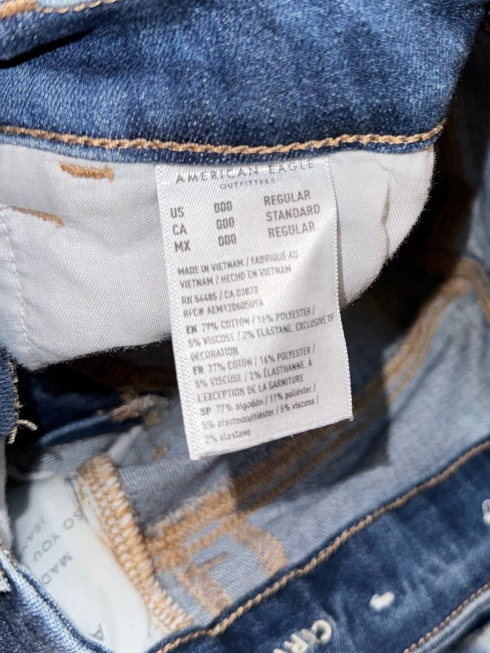 American Eagle Outfitters Distressed High-Rise Skinny Blue Denim Jeans - Picture 6 of 9